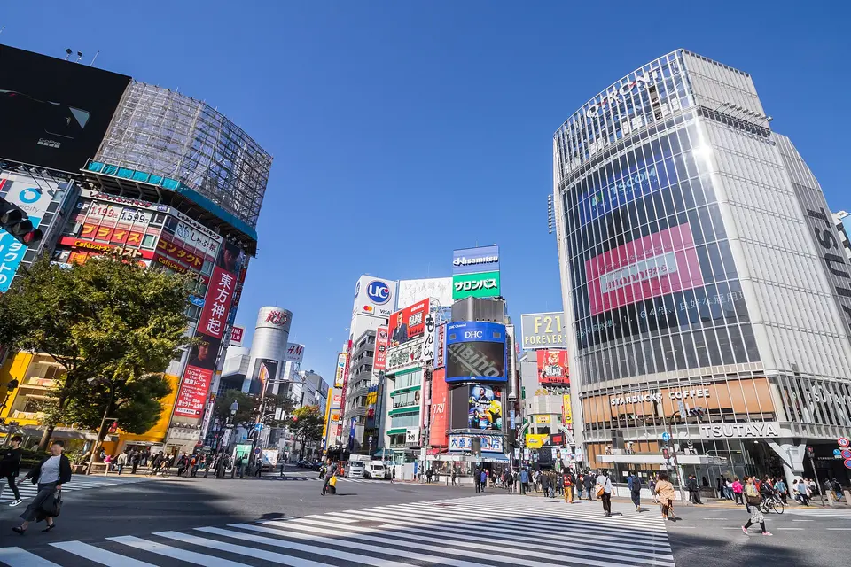 渋谷スクランブル交差点の風景